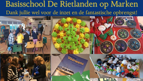 Kerstmarkt Rietlandenschool levert € 623,61 op voor Stichting Vaarwens