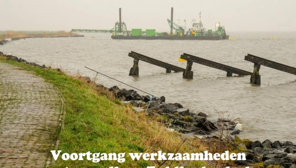 Voortgang werkzaamheden eerste zandlaag Zuidkade, deel 2