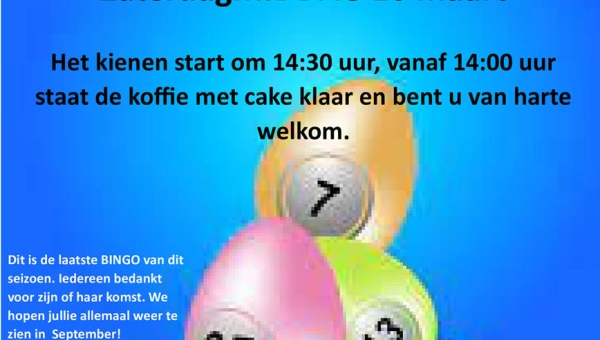 Zaterdagmiddag 16 maart kienen in de Patmoskerk