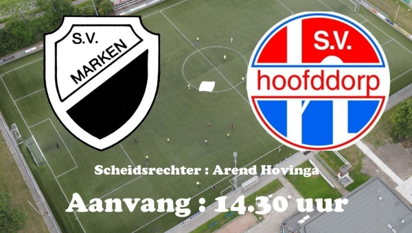 Zaterdag 30 maart : Competitiewedstrijd S.V. Marken - S.V. Hoofddorp