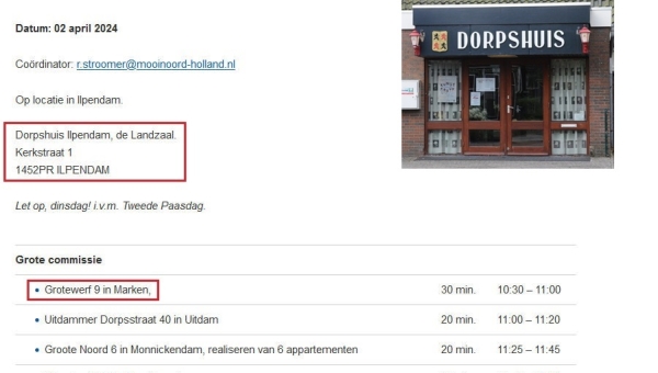 Vergadering Commissie Ruimtelijke Kwaliteit Waterland