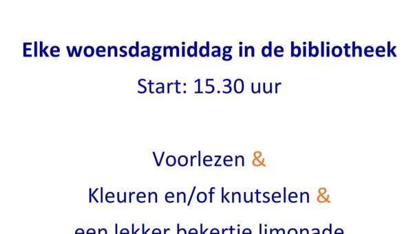 Kinderactiviteit elke woensdag in Bibliotheek Marken