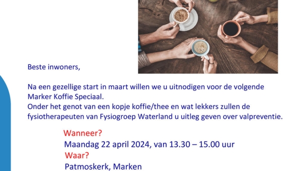 Maandag 22 april: 2e Marker Koffie Speciaal
