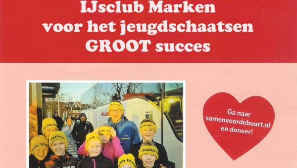 Crowdfundingactie IJsclub Marken voor het jeugdschaatsen GROOT succes