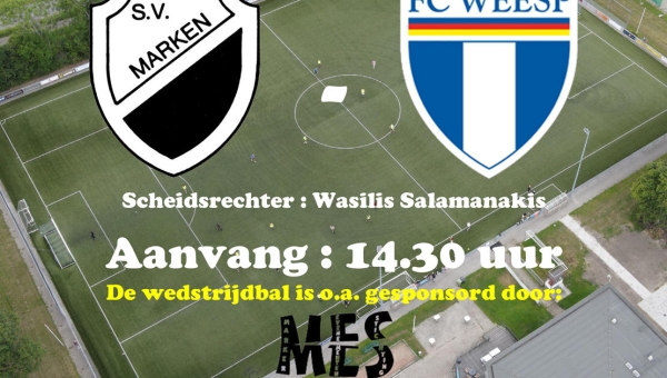Zaterdag 20 april : Competitiewedstrijd S.V. Marken - FC Weesp