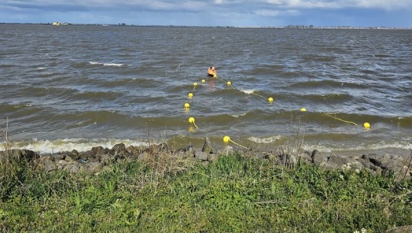 Ballenlijn bij de Bukdijk is weer aangebracht
