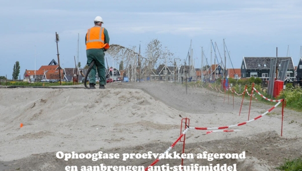 Ophoogfase proefvakken afgerond en aanbrengen anti-stuifmiddel