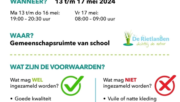 Kledingactie voor Basisschool de Rietlanden op Marken