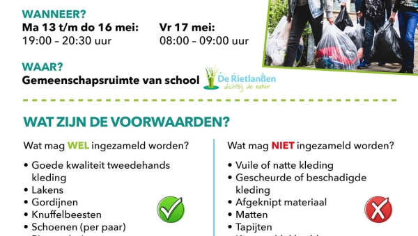 Kledingactie voor Basisschool de Rietlanden op Marken
