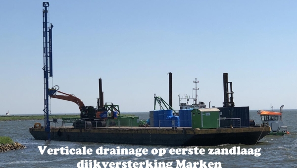 Verticale drainage op eerste zandlaag dijkversterking Marken
