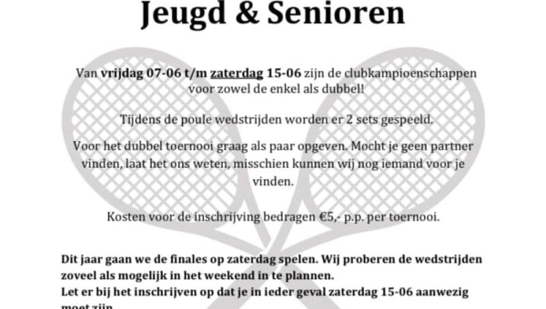 Clubkampioenschappen Jeugd &amp; Senioren Tennis Club Marken