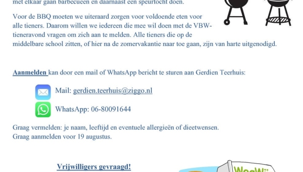 Tieneravond - BBQ - Speurtocht tijdens Vakantie Bijbel Week 2024