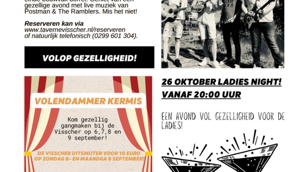 Nieuwsbrief van Taverne 'De Visscher'