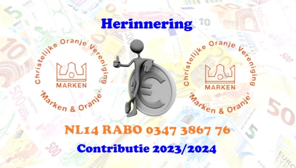 Herinnering contributie betaling Oranjevereniging 2023-2024