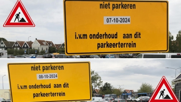 Onkruidbestrijding parkeerterrein Marken