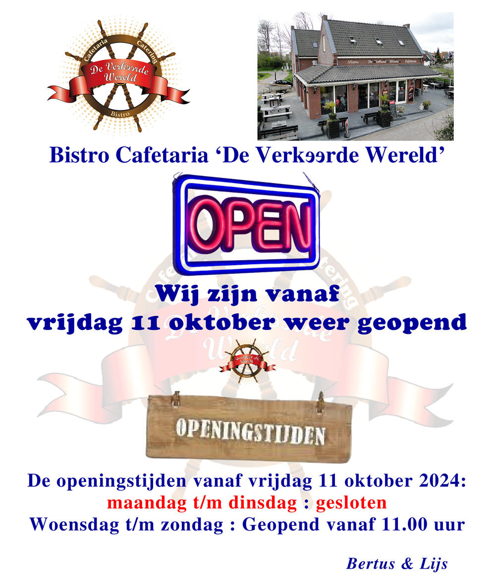 	'De Verkeerde Wereld' is vanaf vrijdag 11 oktober weer geopend