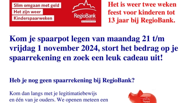 Kinderspaarweken bij Regio Verzekeringen Marken