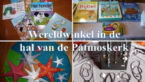 Wereldwinkel in de hal van de Patmoskerk