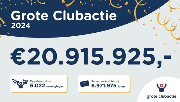 Grote Clubactie haalt dit jaar bedrag op van ongekend niveau