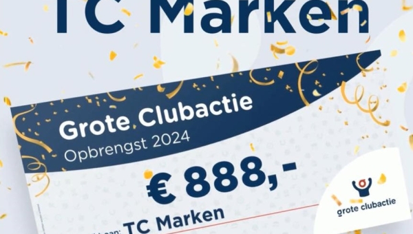 Tennis Club Marken haalt € 888,00 op met de Grote Clubactie