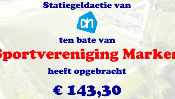 Statiegeldactie AH levert € 143,30 op voor Sportvereniging Marken