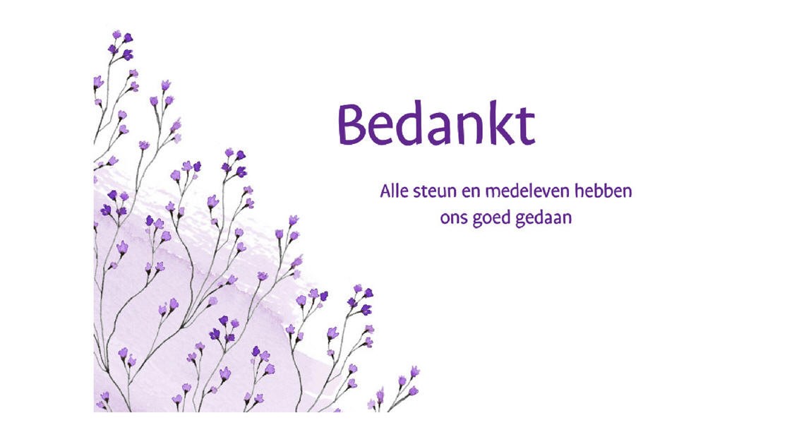 Bedankje nabestaanden Cornelis Kaars Mzn.