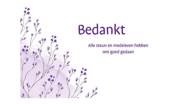 Bedankje nabestaanden Cornelis Kaars Mzn.