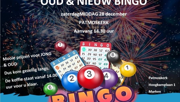 28 december oud en nieuw bingo in de Patmoskerk