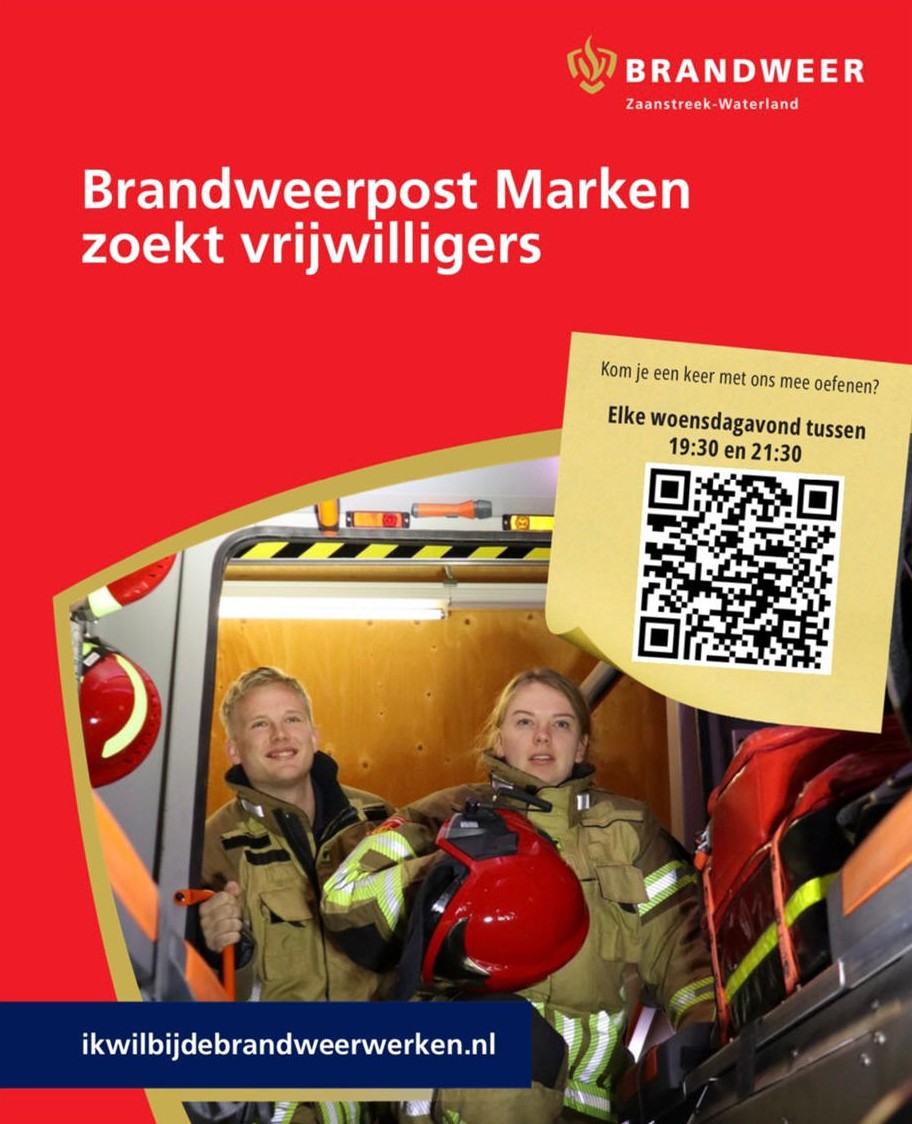 Brandweerpost Marken zoekt vrijwilligers