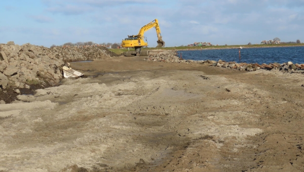 Werkzaamheden Dijkversterking aan de Zuidkade