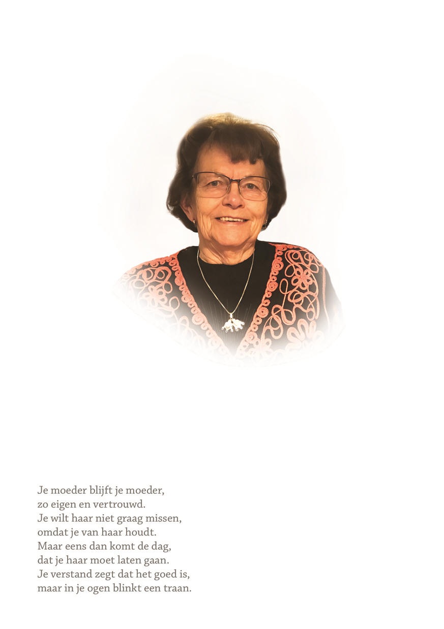 Bericht van overlijden: Lijsje Boes-Teerhuis