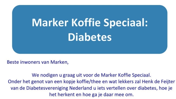 Maandag 28 april: 11e Marker Koffie Speciaal