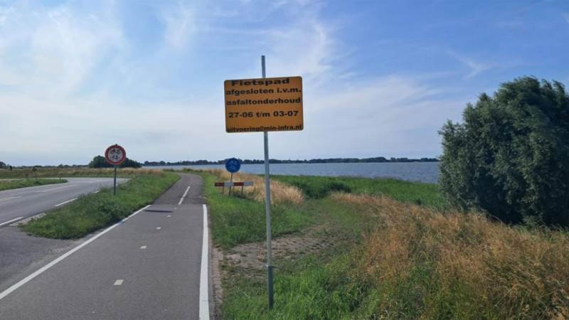 Fietspad op Waterlandse Zeedijk tijdelijk afgesloten