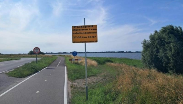 Fietspad op Waterlandse Zeedijk tijdelijk afgesloten