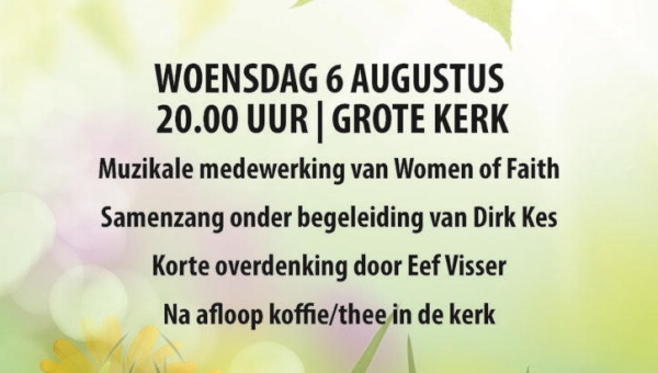 Woensdag 6 augustus: Zomerzangavond 2025