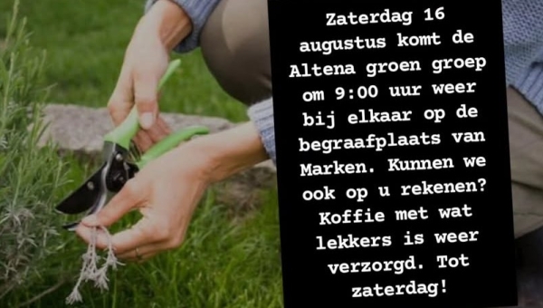 Altena Groen Groep komt zaterdag 16 augustus bij elkaar