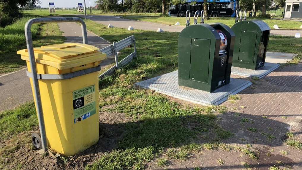 Verzamelcontainer voor frituurvet/olie verplaatst naar Minneweg