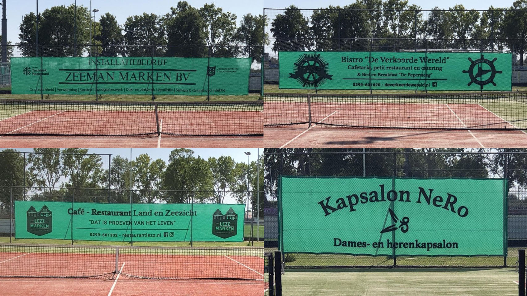 Reclame winddoeken bij Tennisclub Marken